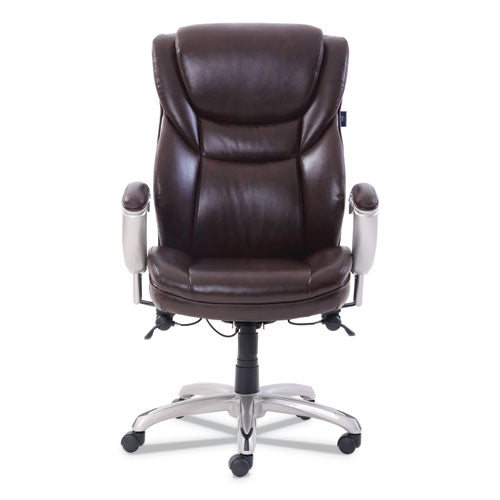 Emerson Executive Task Chair, Supports Up To 300 Lbs., Brown Seat-brown Back, Silver Base