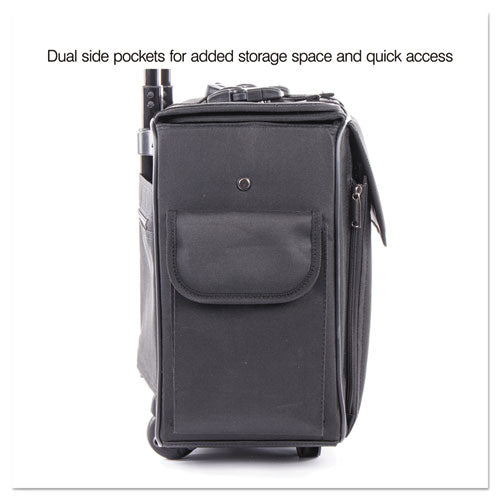 Catalog-computer Case On Wheels, Nylon, 18 X 8 X 13, Black