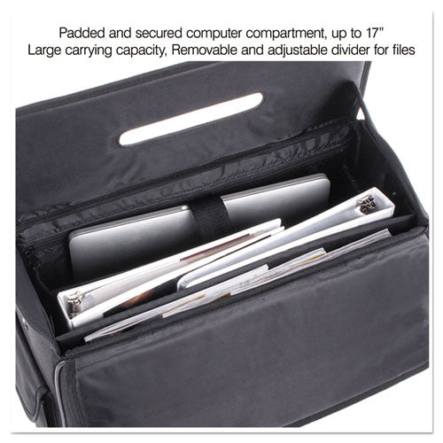 Catalog-computer Case On Wheels, Nylon, 18 X 8 X 13, Black