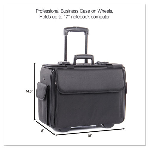 Catalog-computer Case On Wheels, Nylon, 18 X 8 X 13, Black