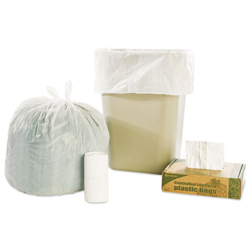 Controlled Life-cycle Plastic Trash Bags, 33 Gal, 1.1 Mil, 33" X 40", Green, 40-box