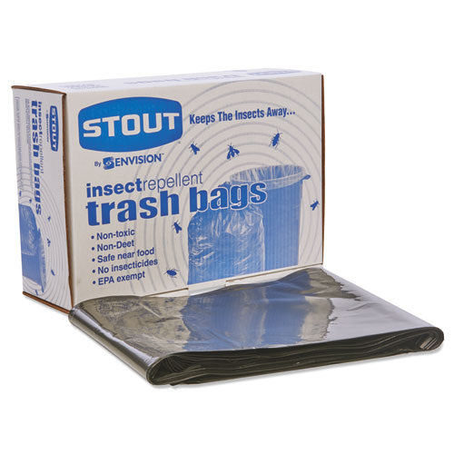 Insect-repellent Trash Bags, 35 Gal, 2 Mil, 33" X 45", Black, 80-box