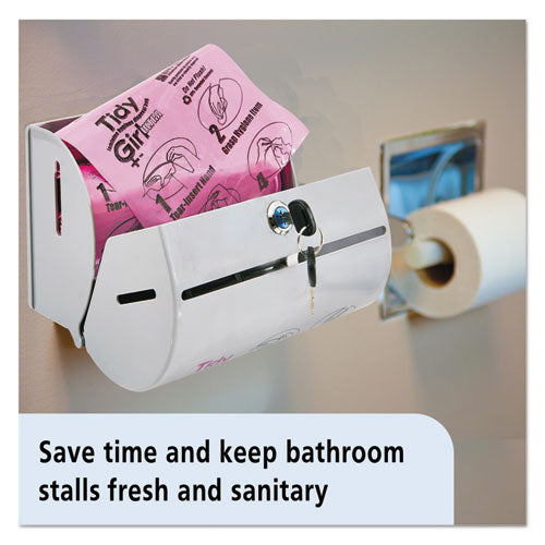 Plastic Feminine Hygiene Disposal Bag Dispenser, Gray