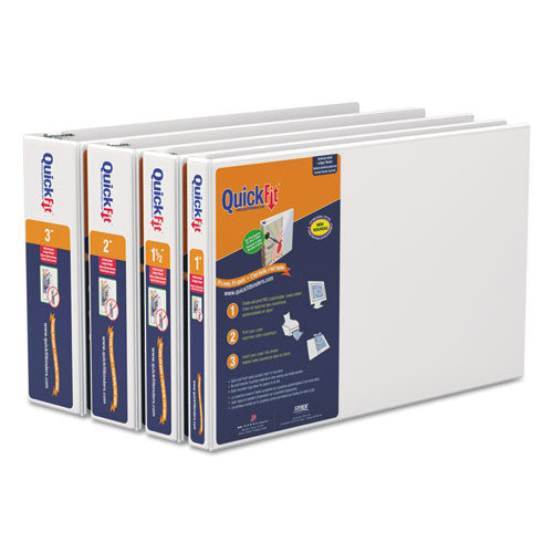 Quickfit Ledger D-ring View Binder, 3 Rings, 3" Capacity, 11 X 17, White