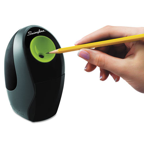 Compact Electric Pencil Sharpener, Ac-battery-powered, 3.25" X 4.4" X 5.5", Graphite-green