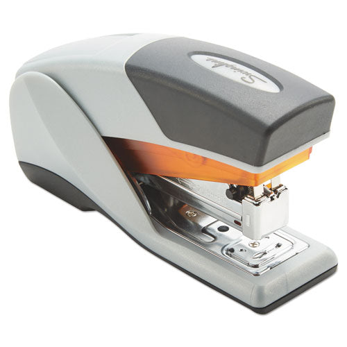 Optima 25 Reduced Effort Compact Stapler, 25-sheet Capacity, Gray-orange