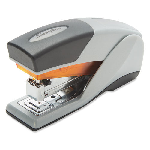 Optima 25 Reduced Effort Compact Stapler, 25-sheet Capacity, Gray-orange