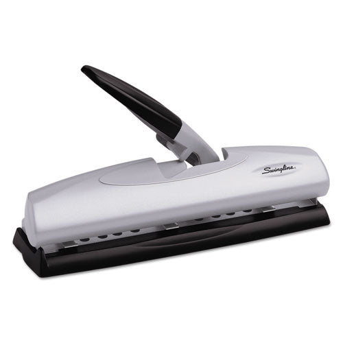 12-sheet Lighttouch Desktop Two-to-three-hole Punch, 9-32" Holes, Black-silver