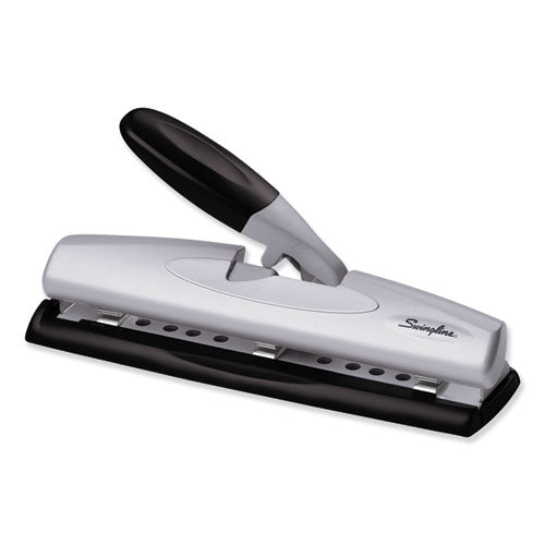 12-sheet Lighttouch Desktop Two-to-three-hole Punch, 9-32" Holes, Black-silver