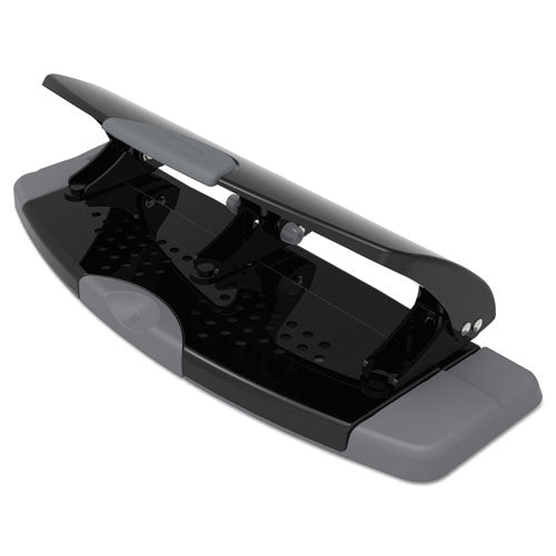 20-sheet Smarttouch Three-hole Punch, 9-32" Holes, Black-gray