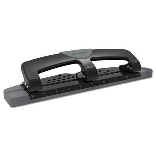 20-sheet Smarttouch Three-hole Punch, 9-32" Holes, Black-gray