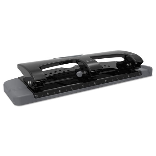 20-sheet Smarttouch Three-hole Punch, 9-32" Holes, Black-gray