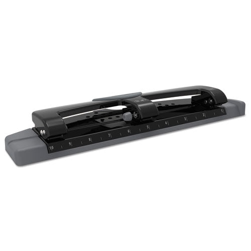 12-sheet Smarttouch Three-hole Punch, 9-32" Holes, Black-gray