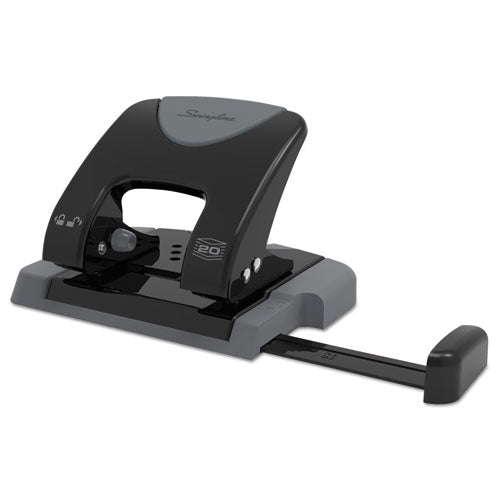 20-sheet Smarttouch Two-hole Punch, 9-32" Holes, Black-gray