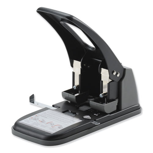 100-sheet High Capacity 2-hole Punch, Fixed Centers, 9-32" Holes, Black-gray