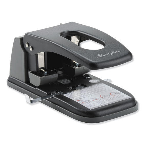 100-sheet High Capacity 2-hole Punch, Fixed Centers, 9-32" Holes, Black-gray