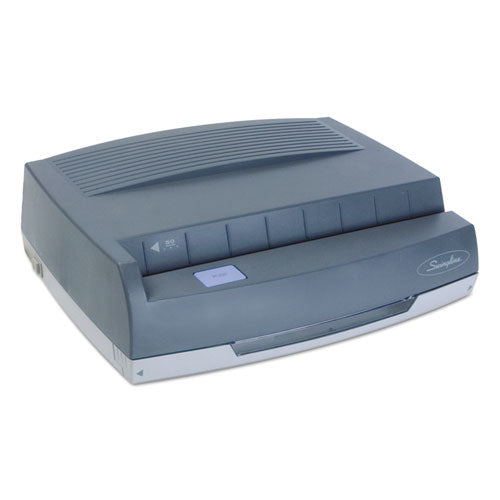 50-sheet 350md Electric Three-hole Punch, 9-32" Holes, Gray