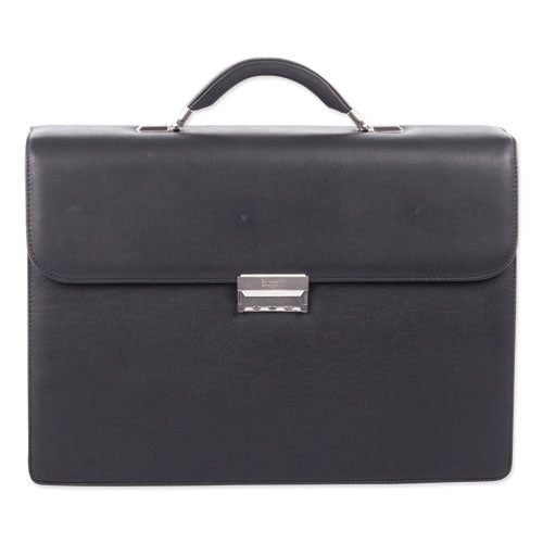 Milestone Briefcase, Holds Laptops 15.6", 5" X 5" X 12", Black