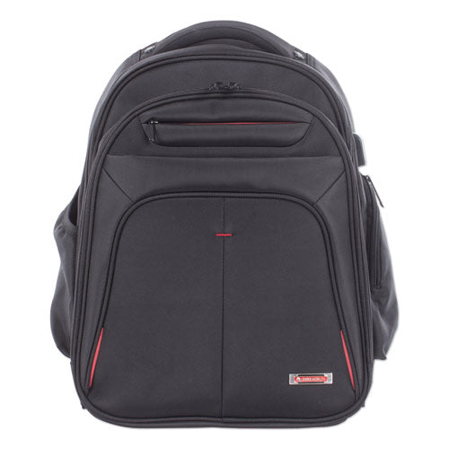 Purpose 2 Section Business Backpack, Laptops 15.6", 8.5" X 8.5" X 19.5", Black
