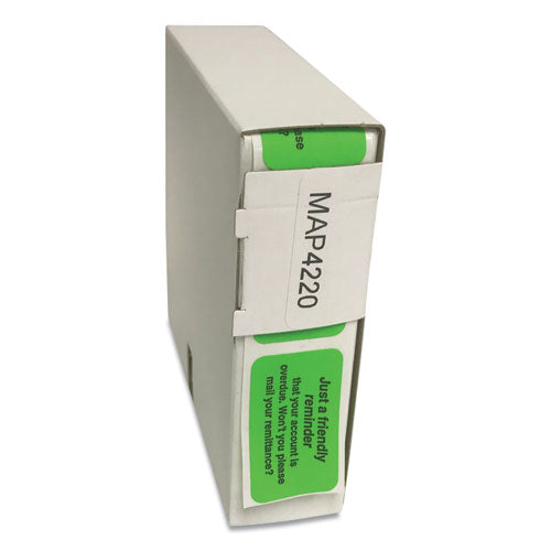 Billing Collection Labels, Friendly Reminder, 0.88 X 1.5, Green, 250-roll