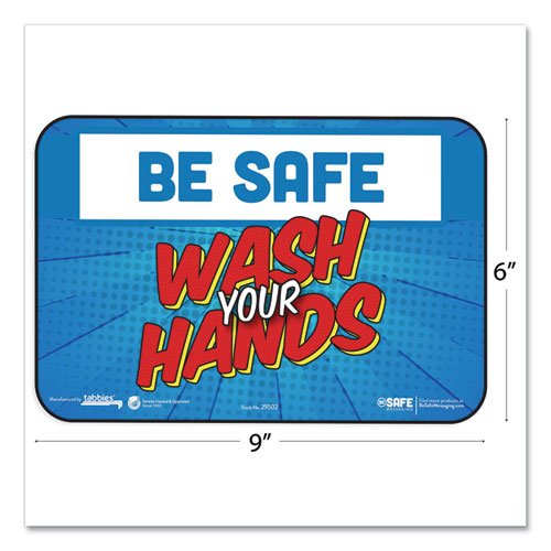Besafe Messaging Education Wall Signs, 9 X 6,  "be Safe, Wash Your Hands", 3-pack
