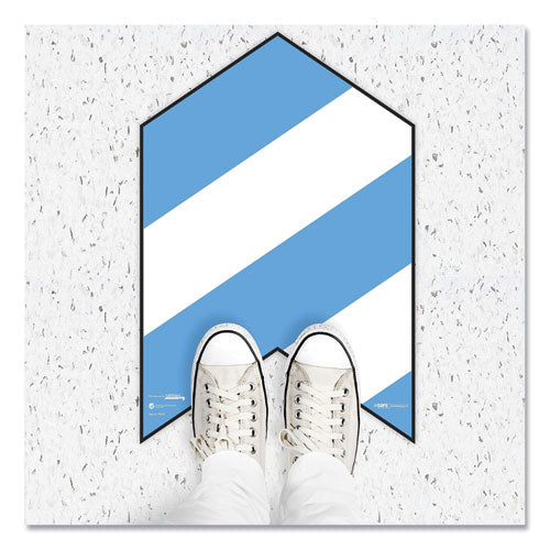 Besafe Messaging Education Floor Arrows And Wall Sign, Follow The Arrows For Your Safety, 12x18, White-blue, 6 Arrows, 1 Sign