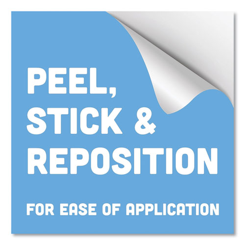 Besafe Messaging Education Floor Signs, Leave Some Space; Stay At Arms Length; Be Safe, 12" Dia, White-blue, 6-pack