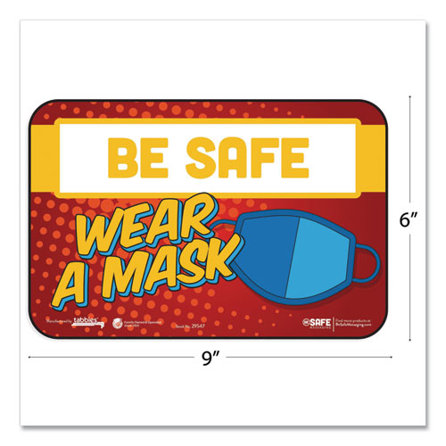 Besafe Messaging Education Wall Signs, 9 X 6,  "be Safe, Wear A Mask", 3-pack