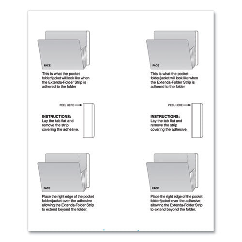 File Folder End Tab Converter Extenda Strip, 3 1-4 X 9 1-2, White