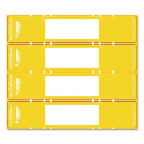 File Pocket Handles, 9.63 X 2, Yellow-white, 4-sheet, 12 Sheets-pack