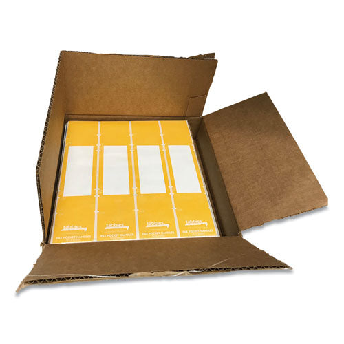 File Pocket Handles, 9.63 X 2, Yellow-white, 4-sheet, 12 Sheets-pack