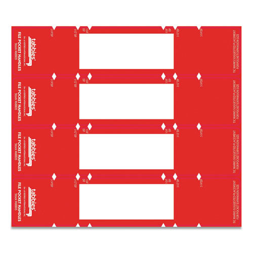 File Pocket Handles, 9.63 X 2, Red-white, 4-sheet, 12 Sheets-pack