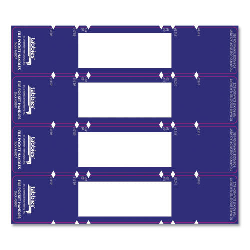 File Pocket Handles, 9.63 X 2, Dark Blue-white, 4-sheet, 12 Sheets-pack