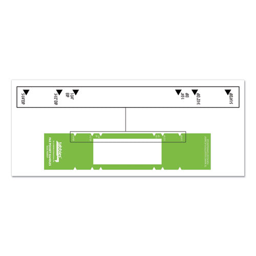 File Pocket Handles, 9.63 X 2, Green-white,  4-sheet, 12 Sheets-pack