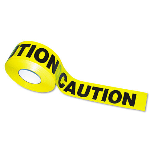 Caution Barricade Safety Tape, Yellow, 3w X 1000ft Roll