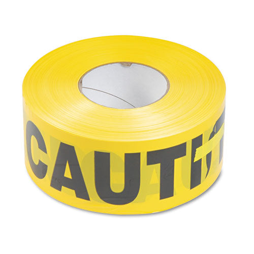 Caution Barricade Safety Tape, Yellow, 3w X 1000ft Roll