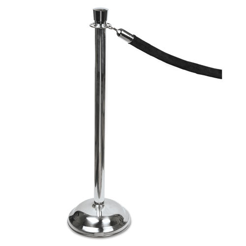 Crowd Control Bases, Chrome, 12" Dia, Silver, 2-box