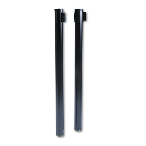 Adjusta-tape Crowd Control Posts Only, Steel, 40" High, Black, 2-box