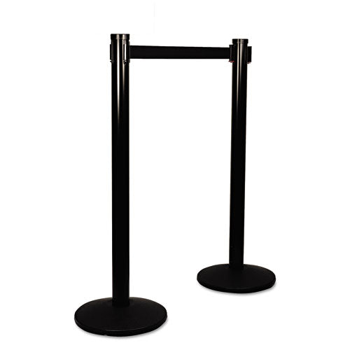Adjusta-tape Crowd Control Posts Only, Steel, 40" High, Black, 2-box