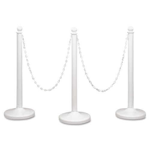 Crowd Control Stanchion Chain, Plastic, 40ft, White