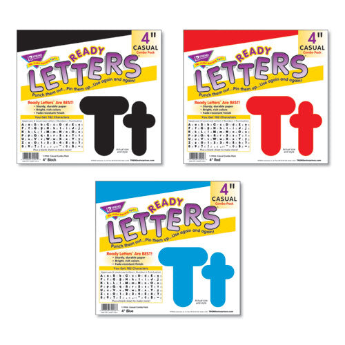 Ready Letters Casual Combo Set, Black, 4"h, 182-set