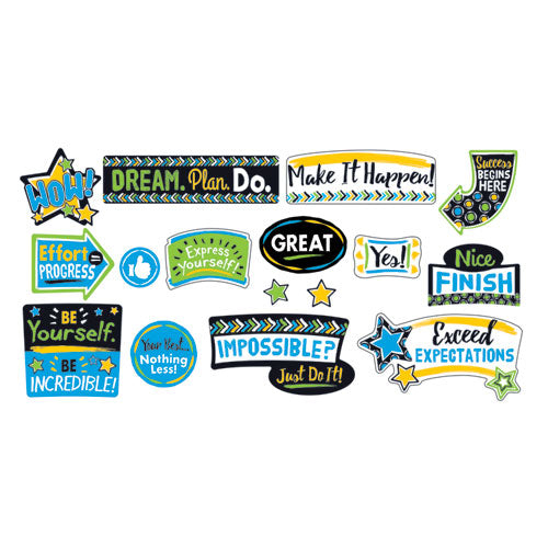 Bold Strokes Phrases Bulletin Board Set, Assorted, 18 1-4" X 31"