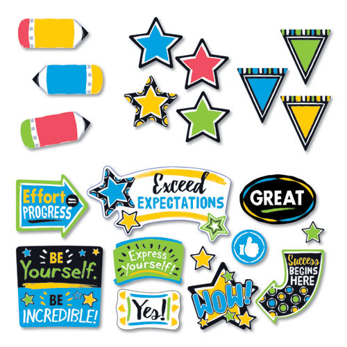 Bold Strokes Phrases Bulletin Board Set, Assorted, 18 1-4" X 31"