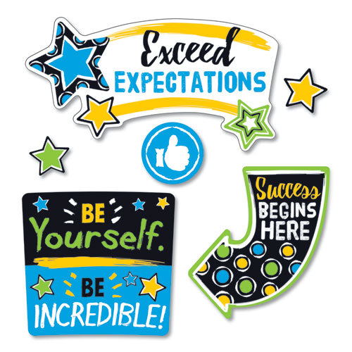 Bold Strokes Phrases Bulletin Board Set, Assorted, 18 1-4" X 31"