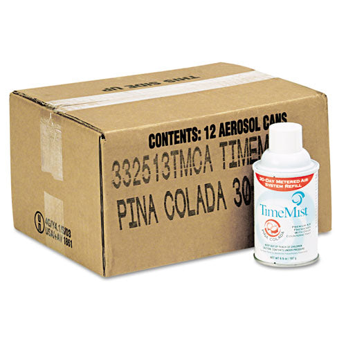 Premium Metered Air Freshener Refill, Pina Colada, 6.6 Oz Aerosol, 12-carton