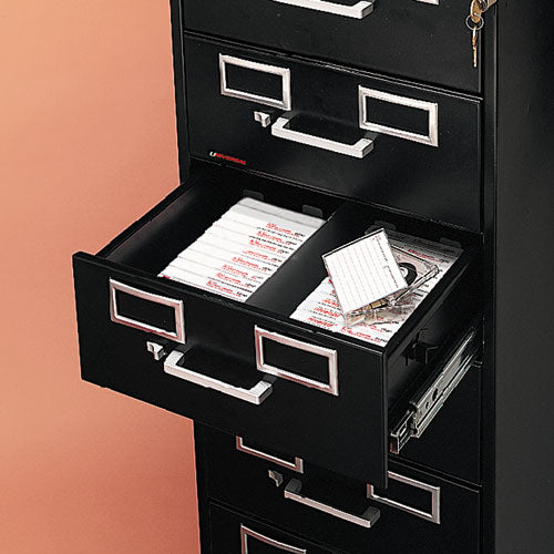 Eight-drawer File Cabinet For 3 X 5 & 4 X 6 Cards, 15w X 28.5d X 52h, Black