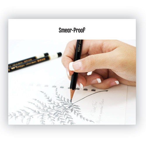 Drawing Pencil Set, 2 Mm, Assorted Lead Hardness Ratings, Black Lead, Black Barrel, 3-pack