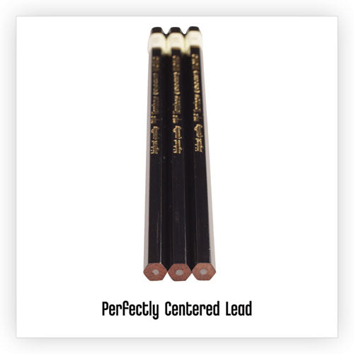 Drawing Pencil Set, 2 Mm, Assorted Lead Hardness Ratings, Black Lead, Black Barrel, 3-pack
