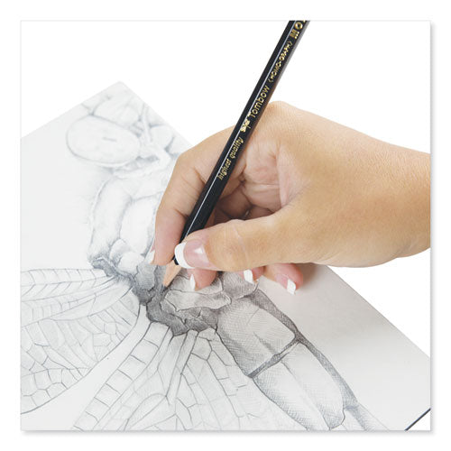 Drawing Pencil Set, 2 Mm, Assorted Lead Hardness Ratings, Black Lead, Black Barrel, 3-pack