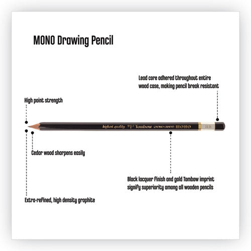 Drawing Pencil Set With Eraser, 2 Mm, Assorted Lead Hardness Ratings, Black Lead, Black Barrel, 6-pack